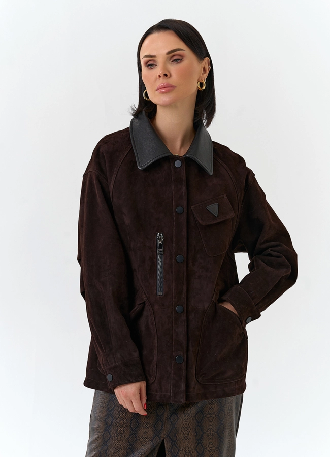 Женская куртка из натуральной замши модель № 32526 в кредит