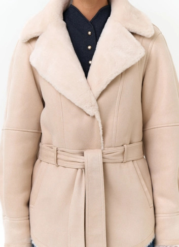 Женская дубленка из эко замши