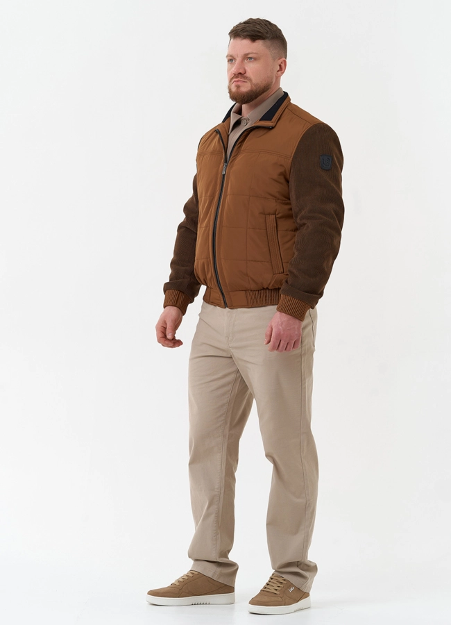 Мужская куртка бомбер коричневого цвета модель № 30271 универмаг малина